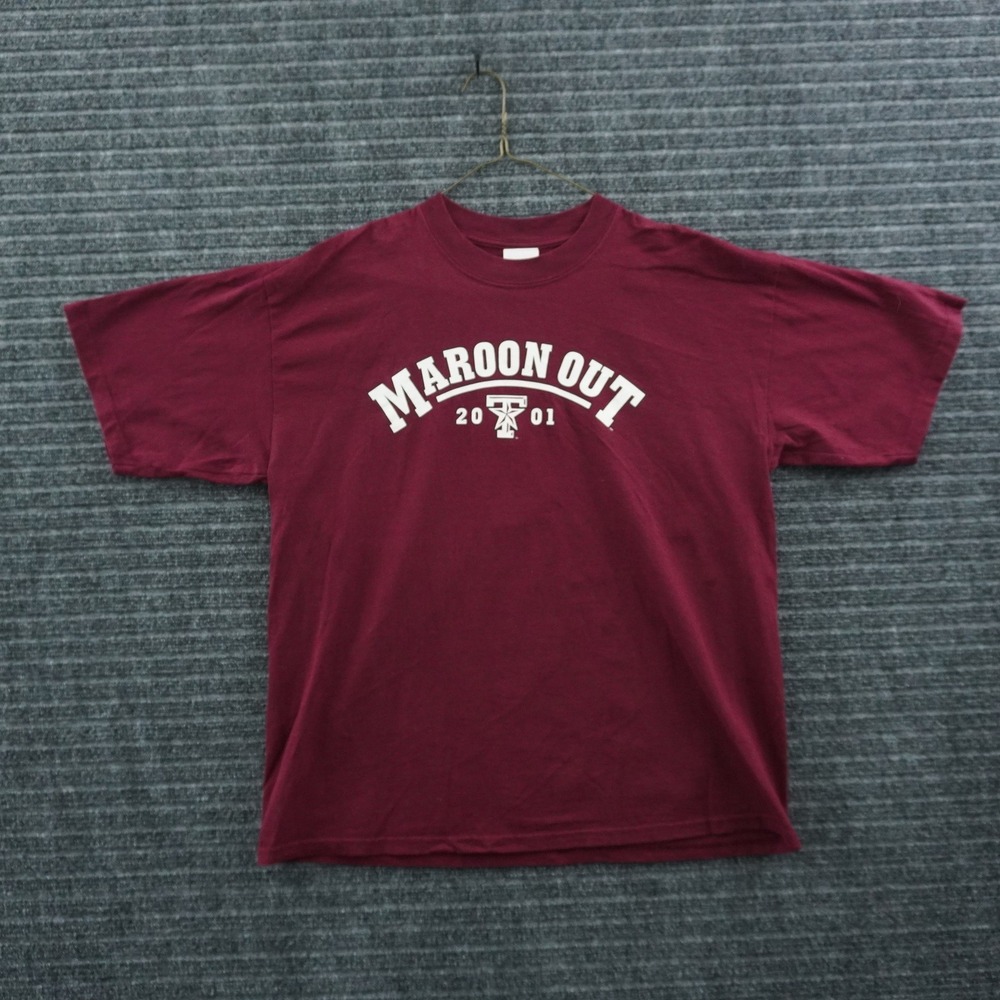 Gildan Texas A&M Maroon Out T-Shirt Mens XL Maroon 2001 Graphic Tee